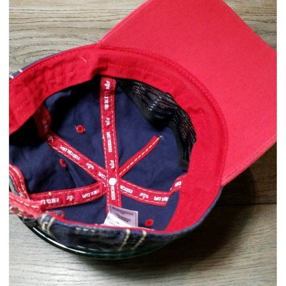 Catalina Island Essencial Caps 100% Cotton Adjustable Back Red Tan Blue - Picture 10 of 12